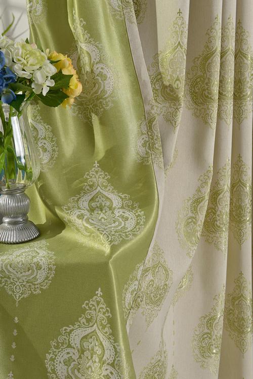欧式棉麻窗帘全遮光加厚亚麻布定制客厅飘窗提花布料成品落地窗帘